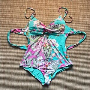 Blumarine Floral Paisley One-Piece Swimsuit